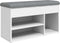 vidaXL - Schoenenbank - 82x32x45,5 - cm - bewerkt - hout - wit