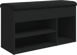 vidaXL - Schoenenbank - 82x32x45,5 - cm - bewerkt - hout - zwart