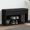 vidaXL - Schoenenbank - 82x32x45,5 - cm - bewerkt - hout - zwart