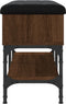 vidaXL - Schoenenbank - 82x32x45 - cm - bewerkt - hout - bruin - eikenkleur