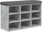 vidaXL - Schoenenbank - 82x32x50 - cm - bewerkt - hout - betongrijs