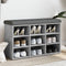 vidaXL - Schoenenbank - 82x32x50 - cm - bewerkt - hout - betongrijs