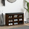 vidaXL - Schoenenbank - 82x32x50 - cm - bewerkt - hout - bruin - eikenkleur