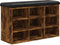 vidaXL - Schoenenbank - 82x32x50 - cm - bewerkt - hout - gerookt - eikenkleurig