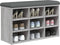vidaXL - Schoenenbank - 82x32x50 - cm - bewerkt - hout - grijs - sonoma - eikenkleurig