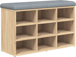 vidaXL - Schoenenbank - 82x32x50 - cm - bewerkt - hout - sonoma - eikenkleurig