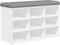 vidaXL - Schoenenbank - 82x32x50 - cm - bewerkt - hout - wit