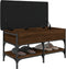 vidaXL - Schoenenbank - 82x42x45 - cm - bewerkt - hout - bruin - eikenkleur