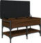 vidaXL - Schoenenbank - 82x42x45 - cm - bewerkt - hout - bruin - eikenkleur