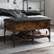 vidaXL - Schoenenbank - 82x42x45 - cm - bewerkt - hout - gerookt - eikenkleurig