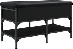 vidaXL - Schoenenbank - 82x42x45 - cm - bewerkt - hout - zwart