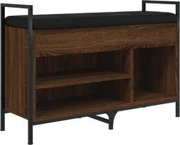 vidaXL - Schoenenbank - 85,5x32x57,5 - cm - bewerkt - hout - bruin - eikenkleur