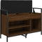 vidaXL - Schoenenbank - 85,5x32x57,5 - cm - bewerkt - hout - bruin - eikenkleur