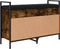 vidaXL - Schoenenbank - 85,5x32x57,5 - cm - bewerkt - hout - gerookt - eikenkleurig