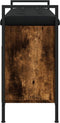 vidaXL - Schoenenbank - 85,5x32x57,5 - cm - bewerkt - hout - gerookt - eikenkleurig