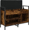 vidaXL - Schoenenbank - 85,5x32x57,5 - cm - bewerkt - hout - gerookt - eikenkleurig