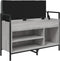 vidaXL - Schoenenbank - 85,5x32x57,5 - cm - bewerkt - hout - grijs - sonoma