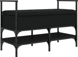 vidaXL - Schoenenbank - 85,5x42x57,5 - cm - bewerkt - hout - zwart