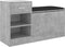 vidaXL - Schoenenbank - 94,5x31x57 - cm - bewerkt - hout - betongrijs