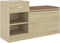 vidaXL - Schoenenbank - 94,5x31x57 - cm - bewerkt - hout - sonoma - eikenkleurig