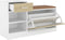 vidaXL - Schoenenbank - 94,5x31x57 - cm - bewerkt - hout - wit - sonoma - eikenkleurig