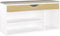 vidaXL - Schoenenbank - en - kussen - 104x30x49 - cm - hout - wit - sonoma - eiken