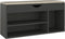 vidaXL - Schoenenbank - met - kussen - 104x30x49 - cm - bewerkt - hout - grijs