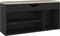 vidaXL - Schoenenbank - met - kussen - 104x30x49 - cm - bewerkt - hout - zwart