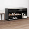 vidaXL - Schoenenbank - met - kussen - 104x30x49 - cm - bewerkt - hout - gerookt - eiken