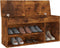 vidaXL - Schoenenbank - met - kussen - 104x30x49 - cm - bewerkt - hout - gerookt - eiken