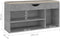 vidaXL - Schoenenbank - met - kussen - 104x30x49 - cm - bewerkt - hout - betongrijs