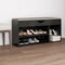 vidaXL - Schoenenbank - met - kussen - 104x30x49 - cm - bewerkt - hout - grijs