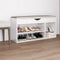 vidaXL - Schoenenbank - met - kussen - 104x30x49 - cm - bewerkt - hout - hoogglans - wit