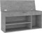 vidaXL - Schoenenbank - met - kussen - 104x30x49 - cm - bewerkt - hout - betongrijs
