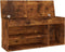 vidaXL - Schoenenbank - met - kussen - 104x30x49 - cm - bewerkt - hout - gerookt - eiken