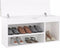 vidaXL - Schoenenbank - met - kussen - 104x30x49 - cm - bewerkt - hout - wit