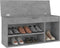 vidaXL - Schoenenbank - met - kussen - 104x30x49 - cm - bewerkt - hout - betongrijs