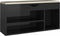 vidaXL - Schoenenbank - met - kussen - 104x30x49 - cm - hout - hoogglans - zwart