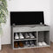 vidaXL - Schoenenbank - met - kussen - 80x30x47 - cm - bewerkt - hout - betongrijs