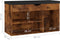 vidaXL - Schoenenbank - met - kussen - 80x30x47 - cm - bewerkt - hout - gerookt - eiken