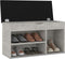 vidaXL - Schoenenbank - met - kussen - 80x30x47 - cm - bewerkt - hout - betongrijs