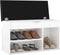 vidaXL - Schoenenbank - met - kussen - 80x30x47 - cm - bewerkt - hout - hoogglans - wit