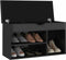 vidaXL - Schoenenbank - met - kussen - 80x30x47 - cm - hout - hoogglans - zwart