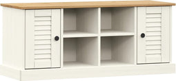 vidaXL - Schoenenbank - VIGO - 106x35x40 - cm - massief - grenenhout - wit
