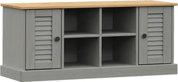vidaXL - Schoenenbank - VIGO - 106x35x45 - cm - massief - grenenhout - grijs
