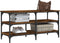 vidaXL - Schoenenbankje - 100x38,5x49 - cm - bewerkt - hout - gerookt - eikenkleurig