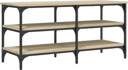 vidaXL - Schoenenbankje - 100x38,5x49 - cm - bewerkt - hout - sonoma - eikenkleurig