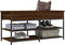 vidaXL - Schoenenbankje - 100x42,5x50 - cm - bewerkt - hout - bruin - eikenkleur