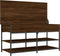 vidaXL - Schoenenbankje - 100x42,5x50 - cm - bewerkt - hout - bruin - eikenkleur