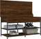 vidaXL - Schoenenbankje - 100x42,5x50 - cm - bewerkt - hout - bruin - eikenkleur